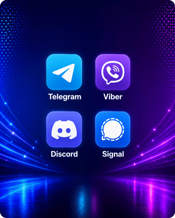 Telegram, Viber, Discord, Signal