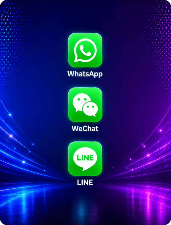 Whatsapp, Wechat, Line